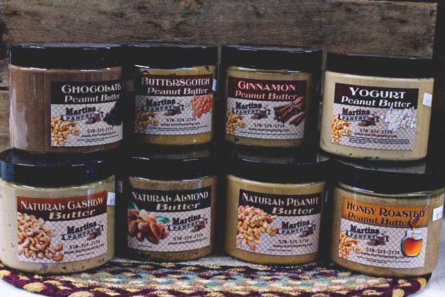Jars of nut butter