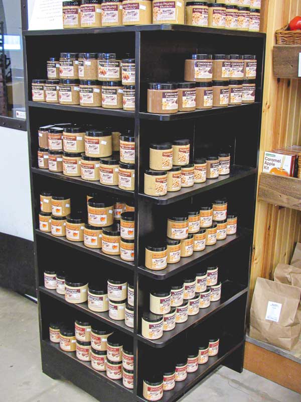 Shelves of nut butters
