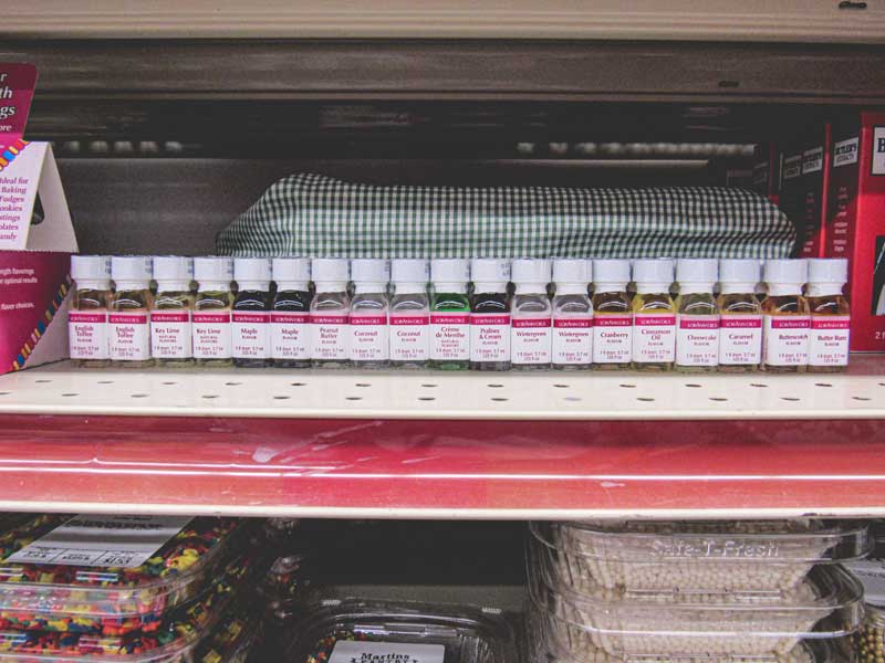 Shelves of dry goods